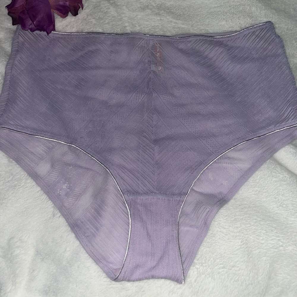 Lavender High-Waist Sheer Panties